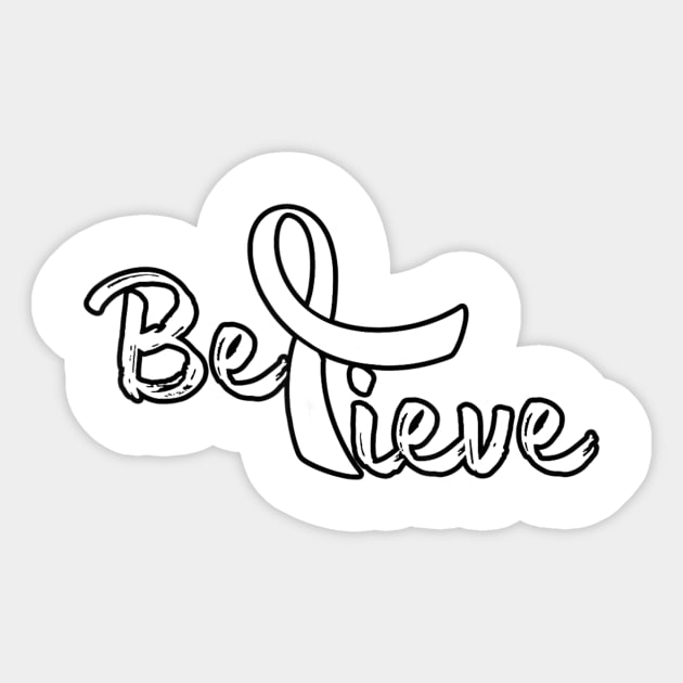 Believe Lung Cancer Shirt Lung Cancer Support Gift Sticker by Walkowiakvandersteen